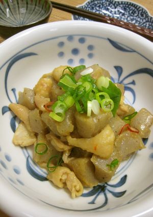 鶏皮と蒟蒻のピリ辛味噌煮-レシピのメイン写真