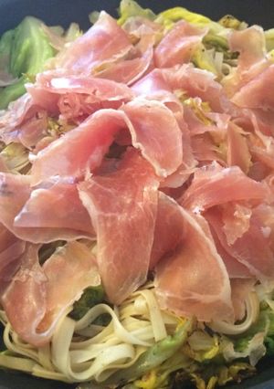 糖質0麺で春キャベツと生ハムのパスタ-レシピのメイン写真