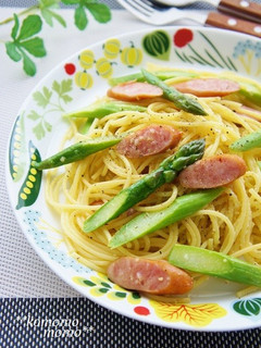 お鍋1つで♫アスパラとウィンナーのパスタ-レシピのメイン写真