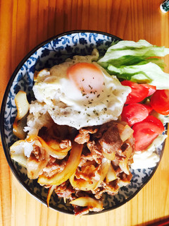 豚肉レモン醤油バター炒めプレートランチ-レシピのメイン写真
