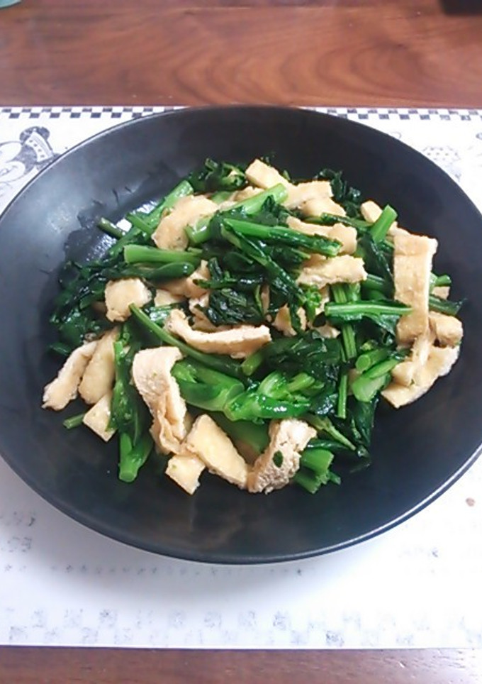 簡単　かき菜と油揚げの炒め物-レシピのメイン写真