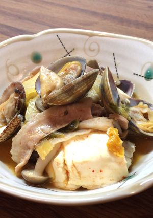 スンドゥブ風？アサリと豚肉の煮こみ-レシピのメイン写真