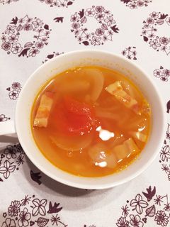 新玉ねぎとトマトのスープ-レシピのメイン写真