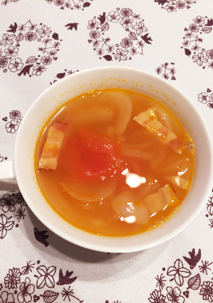 新玉ねぎとトマトのスープ-レシピのメイン写真