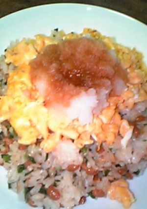 納豆チャーハン☆ふわふわ卵おろしのっけ-レシピのメイン写真