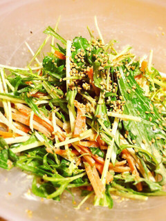 水菜と人参の味噌マヨサラダ-レシピのメイン写真