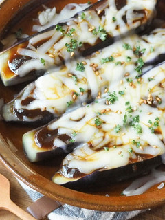 レンジで♬とろ~り茄子の味噌チーズ焼き-レシピのメイン写真