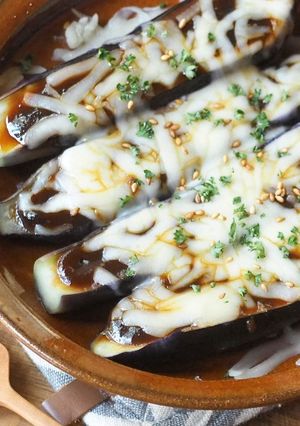 レンジで♬とろ～り茄子の味噌チーズ焼き-レシピのメイン写真