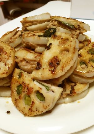れんこんの挟み焼き-レシピのメイン写真