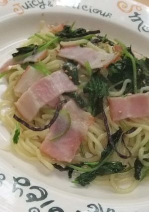 ミツバとベーコンの焼きそば-レシピのメイン写真