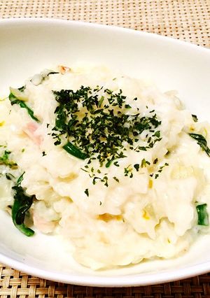 春限定♪牛乳で菜の花とベーコンのリゾット-レシピのメイン写真