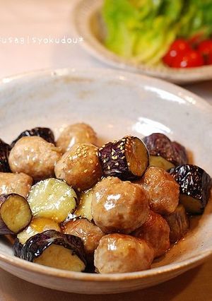 簡単美味しい♬茄子と肉団子の甘酢あん-レシピのメイン写真