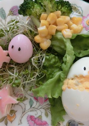 イースター！簡単可愛い動物タマゴサラダ♪-レシピのメイン写真