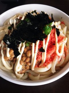 5分で簡単納豆明太うどん-レシピのメイン写真