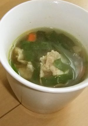 豚肉とニラのカレー風味スープ-レシピのメイン写真