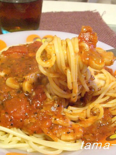 手抜き☆トマトソースパスタ-レシピのメイン写真