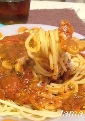 手抜き☆トマトソースパスタ-レシピのメイン写真
