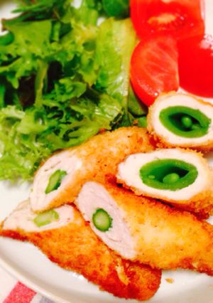 アスパラチキンロールフライ☆☆鶏胸肉で！-レシピのメイン写真