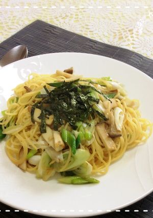 ネギとエリンギの麺つゆクリームパスタ-レシピのメイン写真