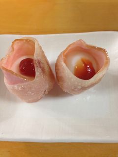 うずら☆ハム、ギョーザの皮巻き♪-レシピのメイン写真