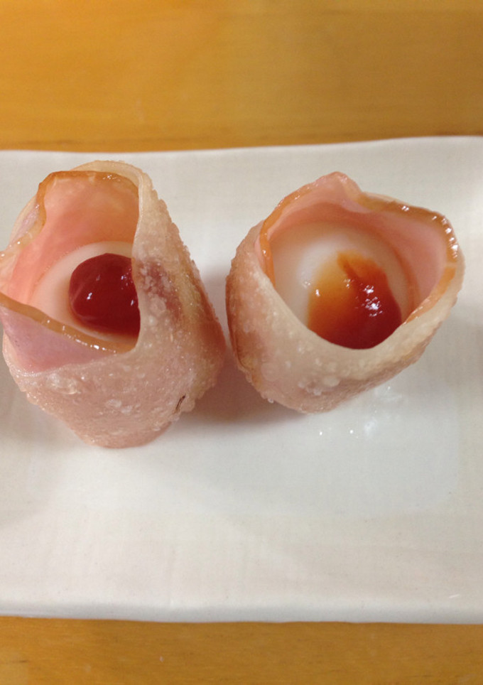 うずら☆ハム、ギョーザの皮巻き♪-レシピのメイン写真