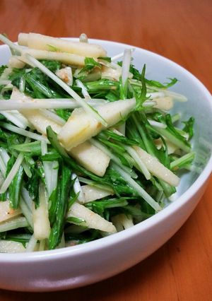 水菜とリンゴのサラダ-レシピのメイン写真