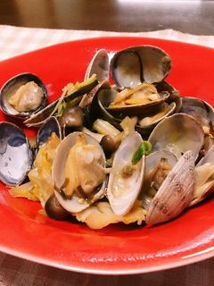 あさりとキャベツのこぶ蒸し-レシピのメイン写真