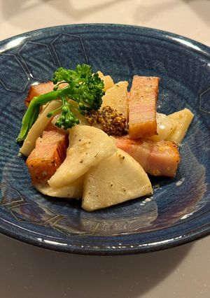 厚切りベーコンと蕪　辛子マヨソース和え-レシピのメイン写真