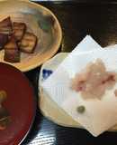 コノシロの煮付 鯔、海タナゴ刺身 あら汁