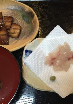 コノシロの煮付 鯔、海タナゴ刺身 あら汁-レシピのメイン写真