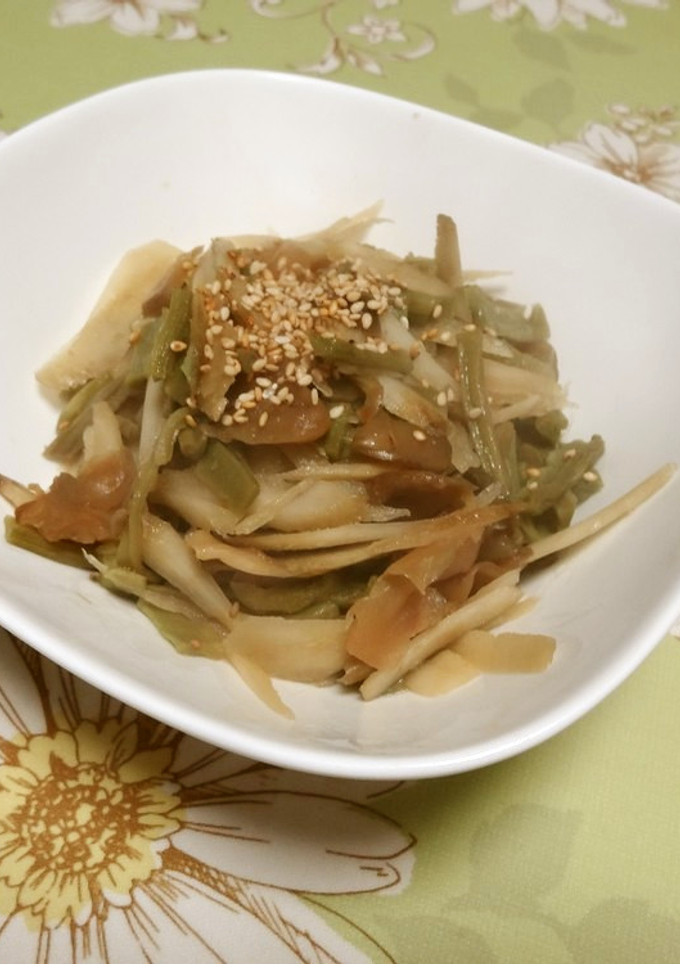 山くらげと搾菜のきんぴら風煮物-レシピのメイン写真