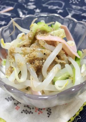 自家製ごまドレ☆もやし胡瓜ハムのサラダ-レシピのメイン写真