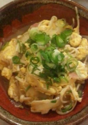 新玉ねぎとベーコンの卵とじ-レシピのメイン写真