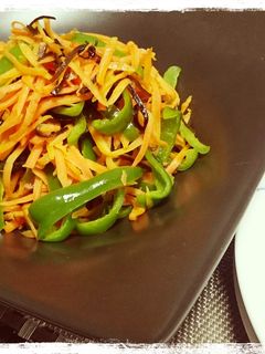 材料4品!人参とピーマンの塩昆布マヨ炒め-レシピのメイン写真