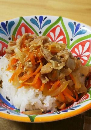 かんたん親子ごはん☆甘辛ぶた丼-レシピのメイン写真