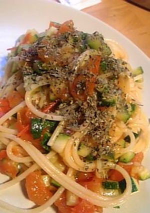 ズッキーニのトマトソースパスタ-レシピのメイン写真