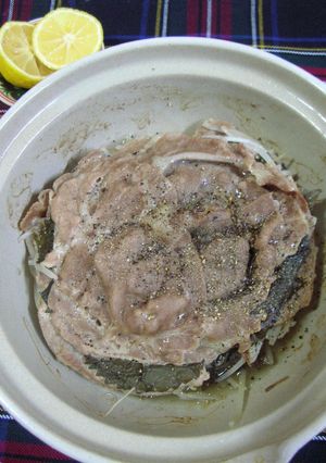 豚肉ともやしの重ね蒸しwithしその塩漬-レシピのメイン写真