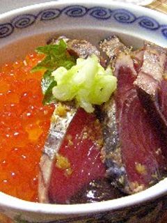 イクラとカツオのたたきの海鮮丼-レシピのメイン写真
