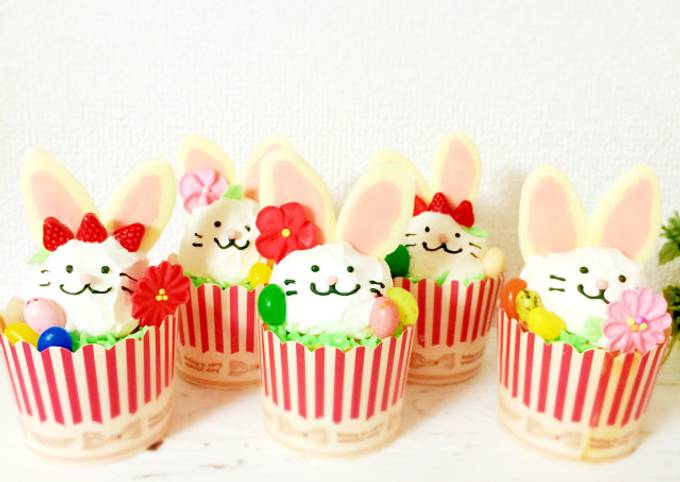 簡単うさぎカップケーキ パンダくま by LTJ 【クックパッド】 簡単 