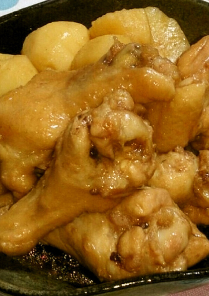 じゃが芋と鶏手羽元の煮付け-レシピのメイン写真