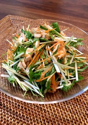 ささみと水菜のさっぱり梅サラダ-レシピのメイン写真