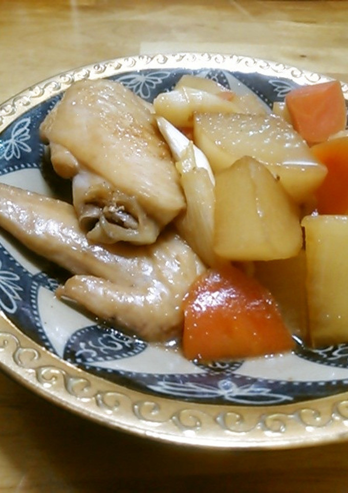 鶏手羽と大根とにんじんの甘辛煮-レシピのメイン写真