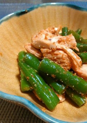いんげんと蒸し鶏の中華風ごま和え-レシピのメイン写真