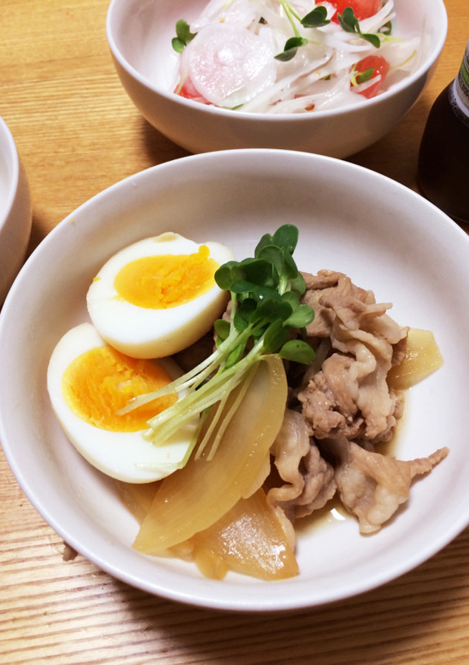 豚こまとゆで卵のすき煮（覚書）-レシピのメイン写真