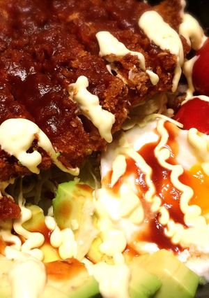 トンカツでロコモコ☆カフェ風ごはん-レシピのメイン写真