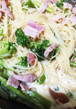 野菜のクリームスープパスタ-レシピのメイン写真