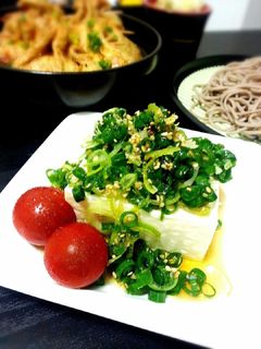 ネギ塩 冷奴 (胡麻油)-レシピのメイン写真