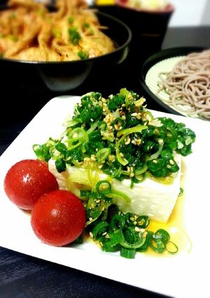 ネギ塩 冷奴 (胡麻油)-レシピのメイン写真