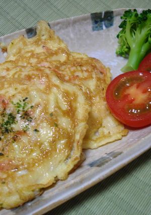早安旨★お好焼きふぅ~桜えび卵-レシピのメイン写真