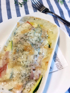 ズッキーニと生ハムの重ねチーズ焼き-レシピのメイン写真